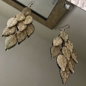 Rustic gold metal earrings